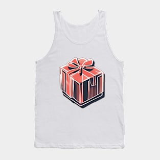 Vibrant Gift Box with Festive Bow Illustration No. 627 Tank Top